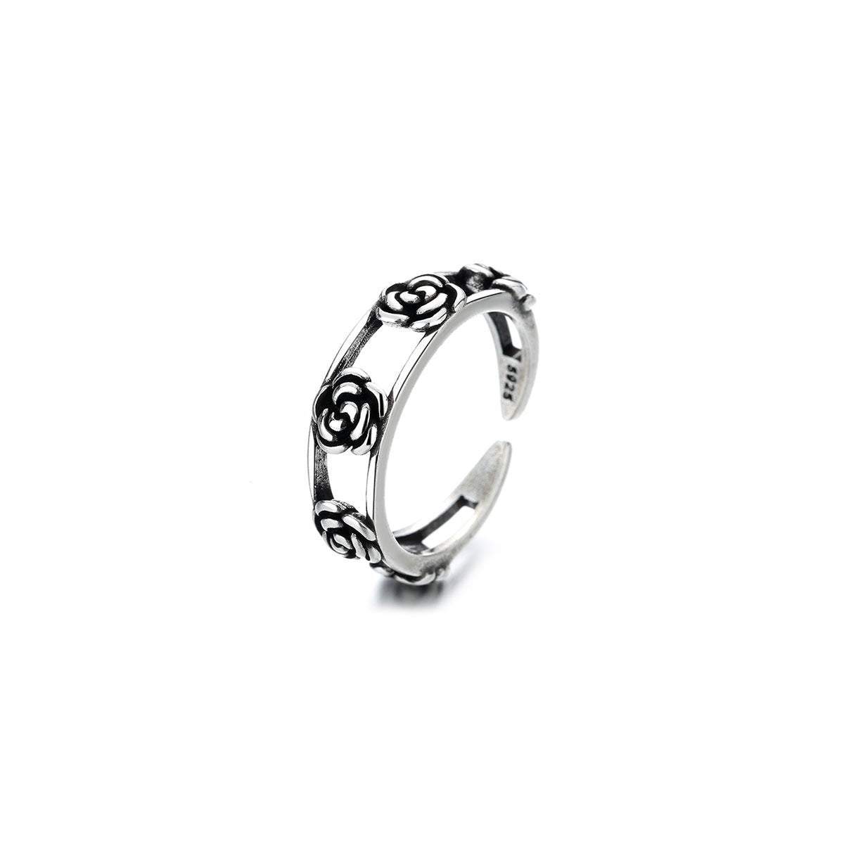 Vintage Rose Open Ring Adjustable Fashion Jewelry Women Girls Party Wear