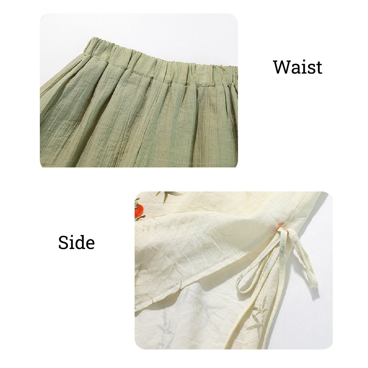 Girl's Bamboo Printing Green Two Pieces Set