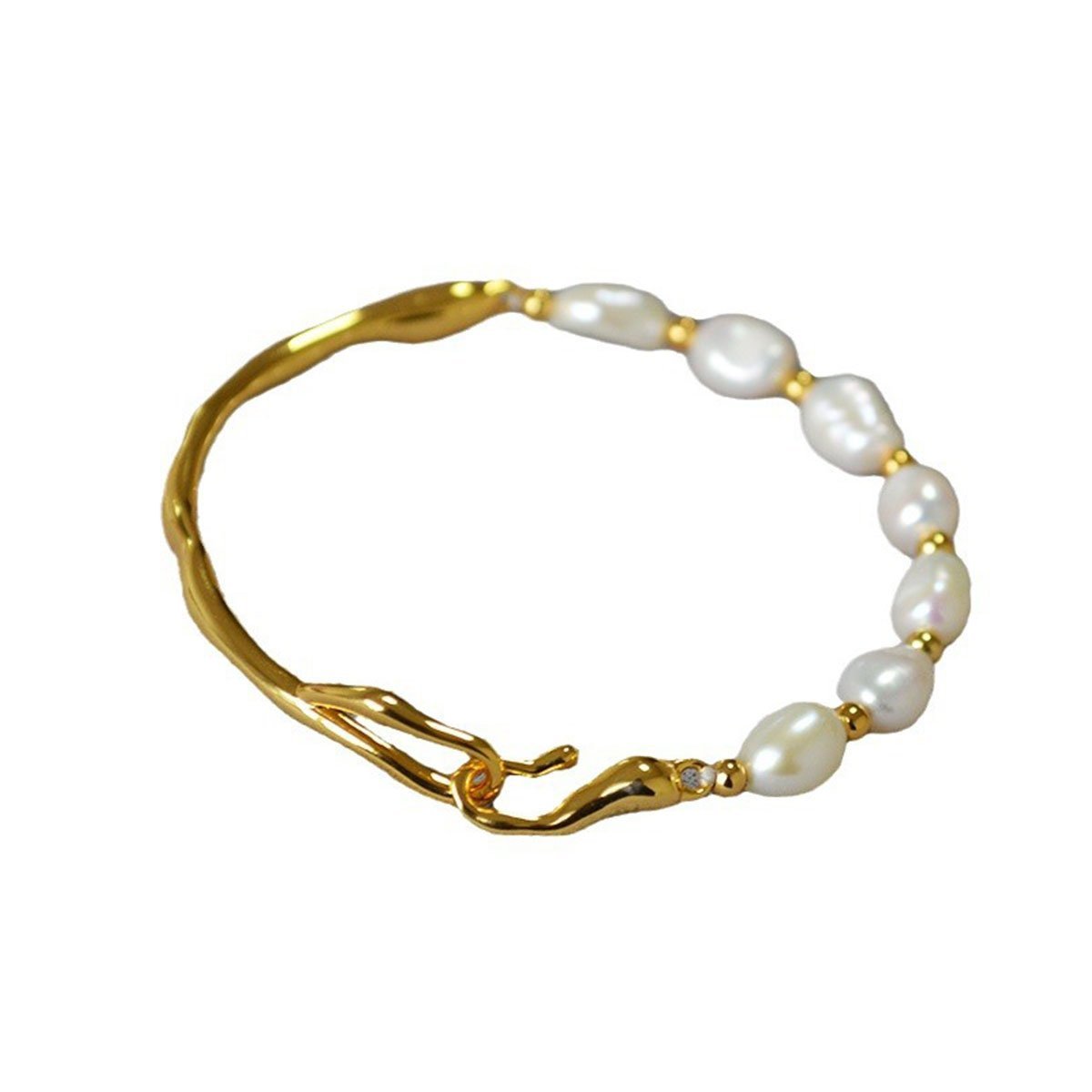 Simple Irregular Freshwater Pearl Necklace and Bracelet Set Elegant Women