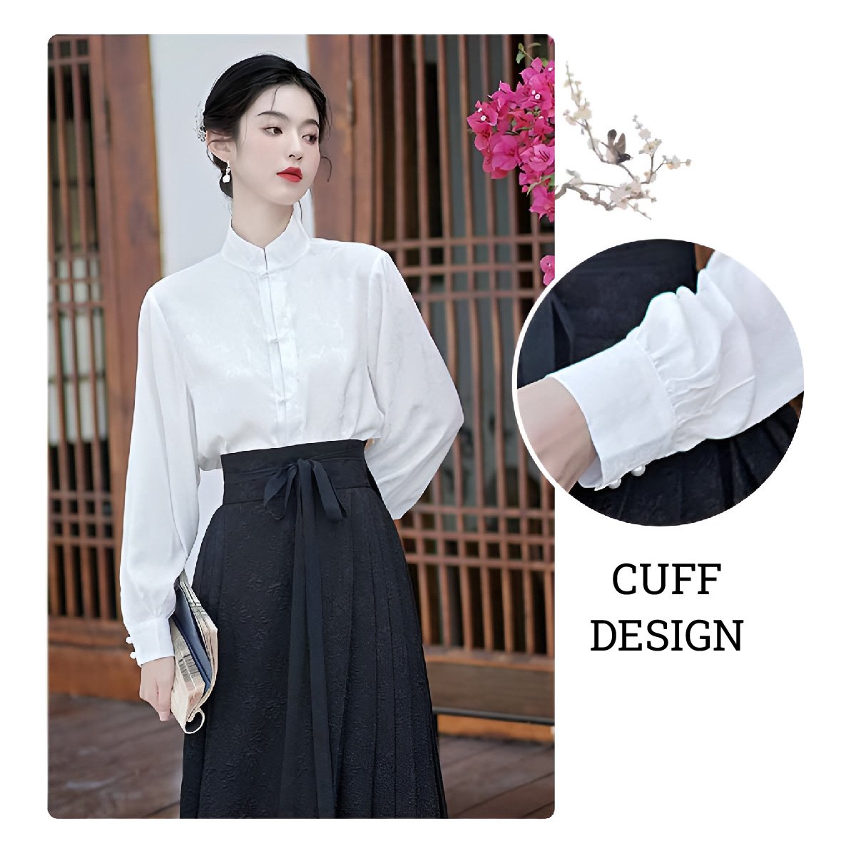 Women's Chinese Style Top and Skirt Two-Piece Set