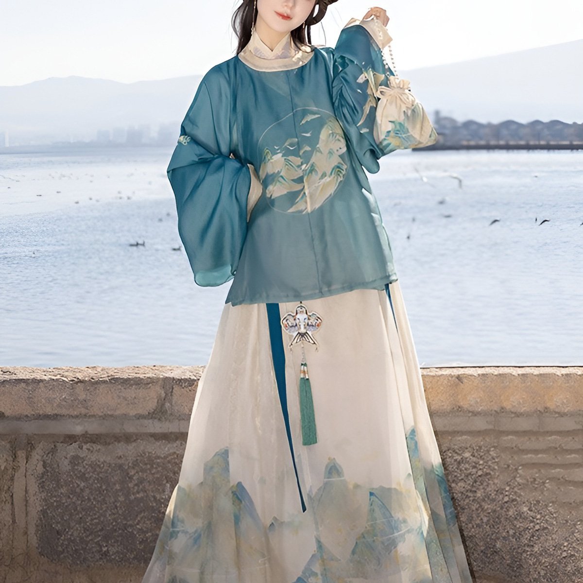 ‘Azure Mountain Whisper’Ming Style Chinese Hanfu