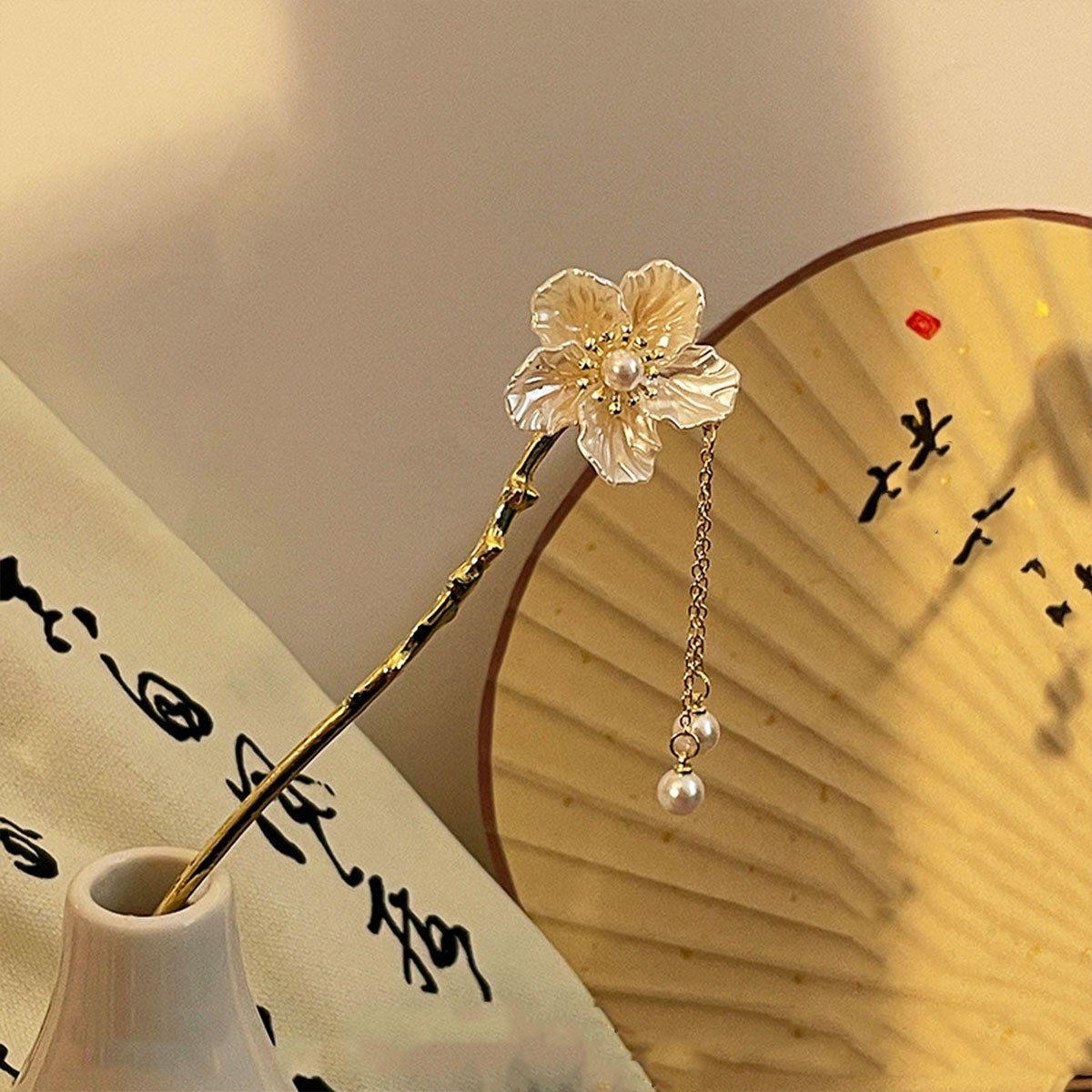 Shell Flower Fringe Hairpin Vintage Chinese Style Accessories Women Bridal