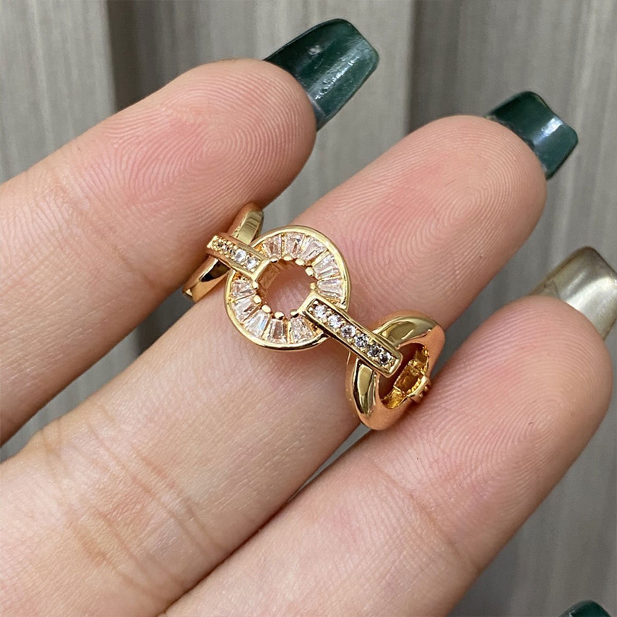 可调节圆形开口戒指时尚珠宝女士潮流配饰