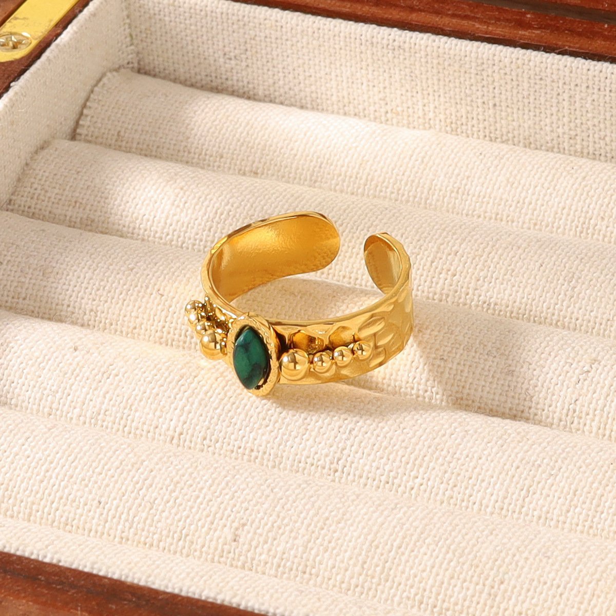 Natural Stone Ring Women Adjustable Boho Gemstone Fashion Jewelry Gift
