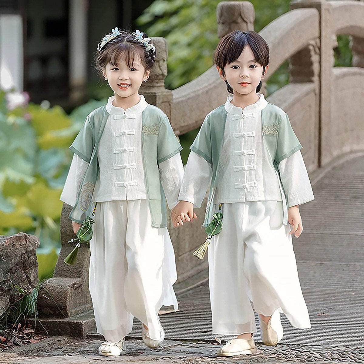 Chinese Traditional Hanfu Autumn Outfit for Boys Festival Costume