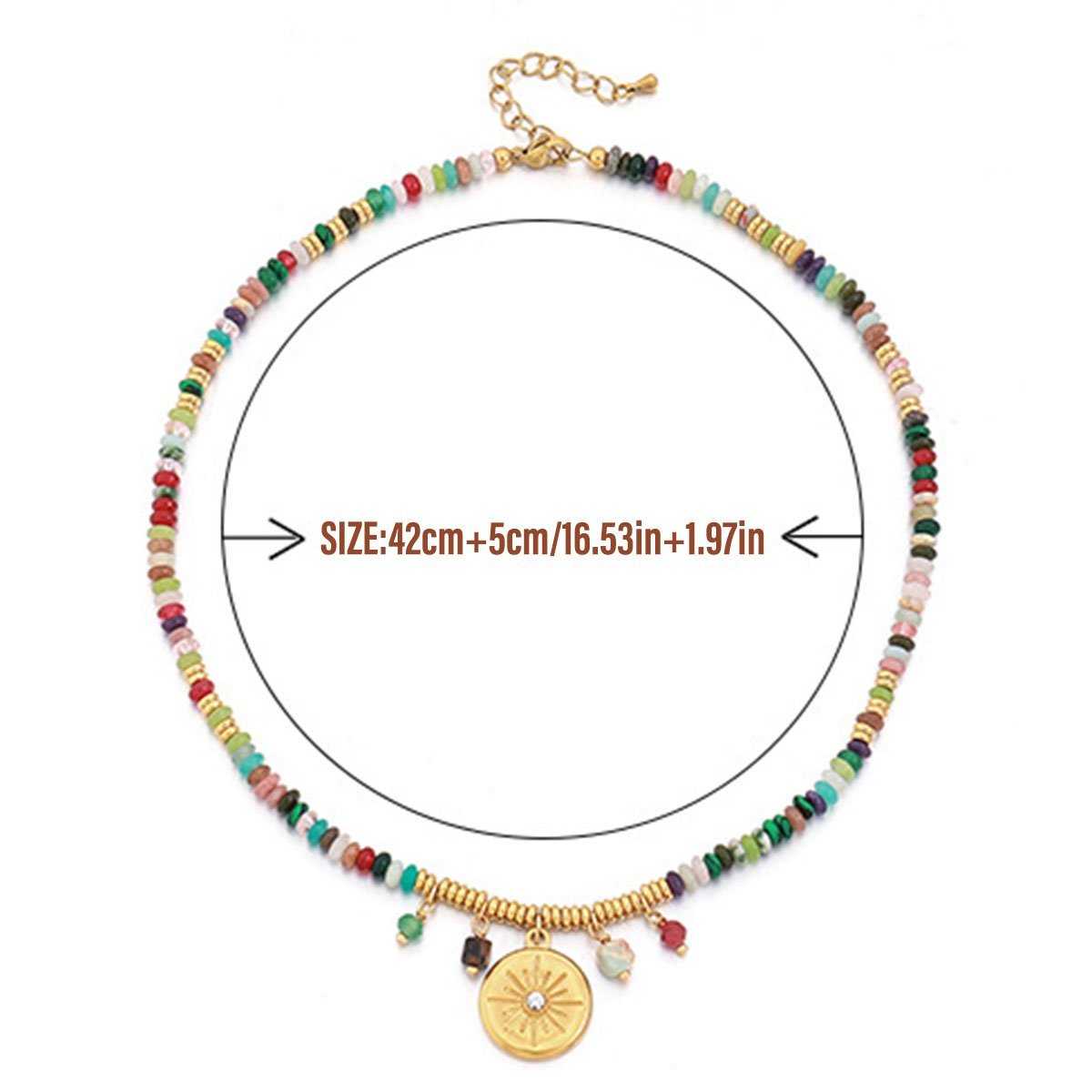 Vintage Ethnic Style Colourful Beaded Necklace Fashion Jewelry for Women Gift