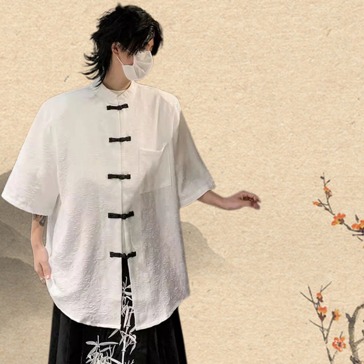 Men's Summer New Chinese Style National Style Short Sleeve Shirt