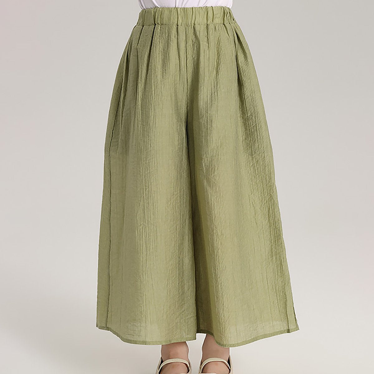 Girl's Bamboo Printing Green Two Pieces Set