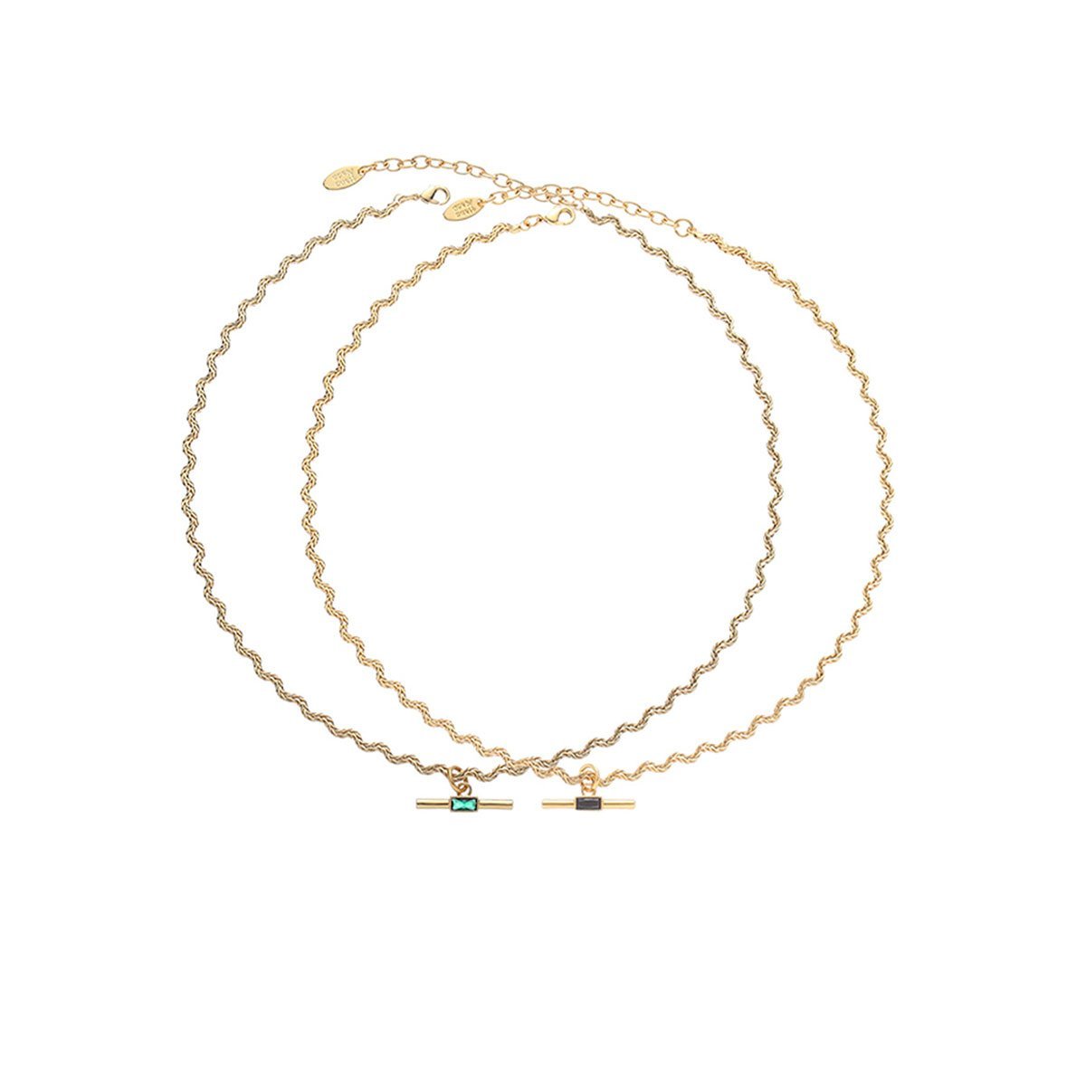 Vintage Retro Style Curved Chain Necklace for Women Fashion Jewelry Accessory