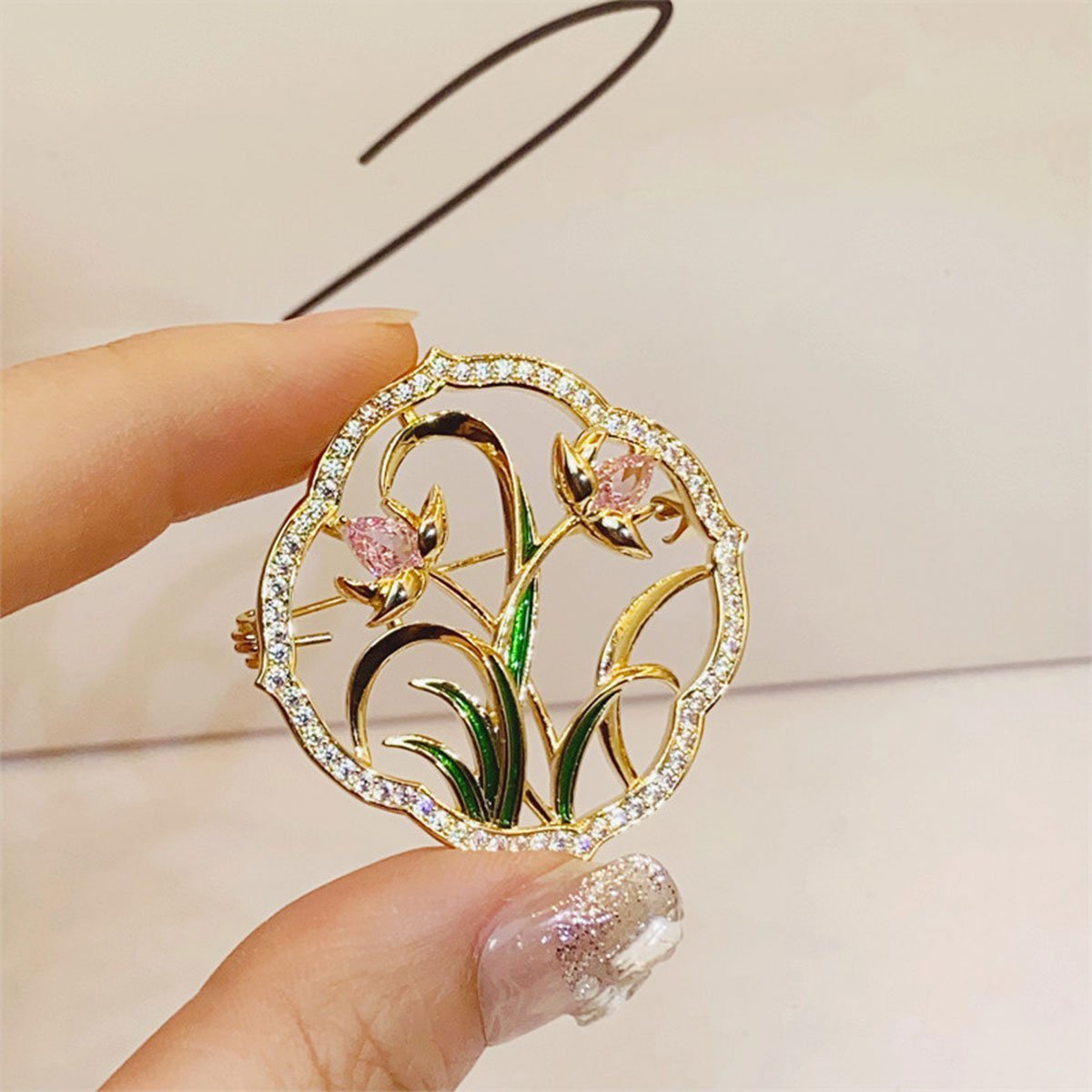 Gold Flower Brooch