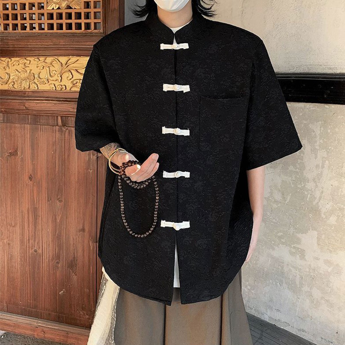 Men's Summer New Chinese Style National Style Short Sleeve Shirt