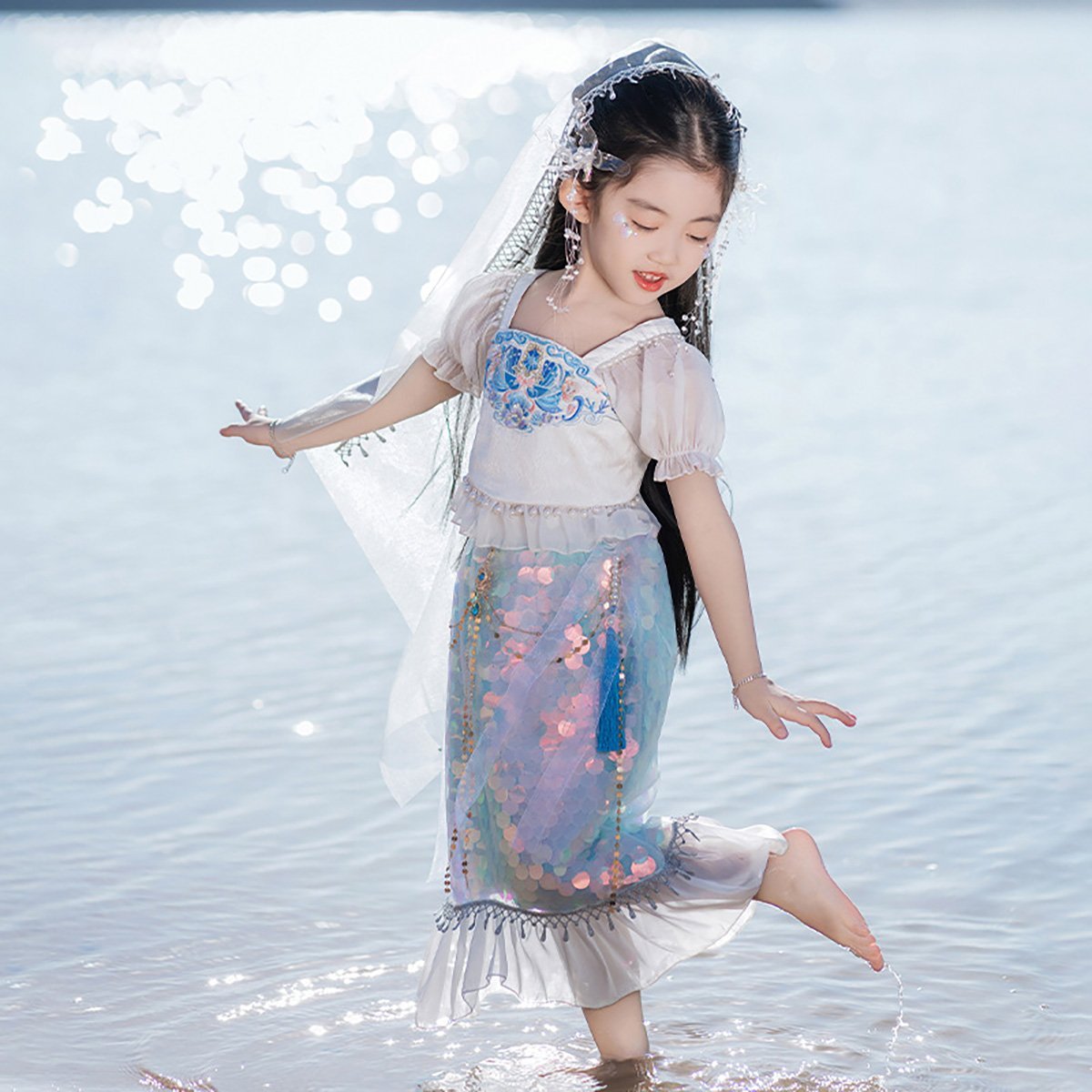 Summer Princess Hanfu Dress for Girls Cute Toddler Chinese Traditional Outfit