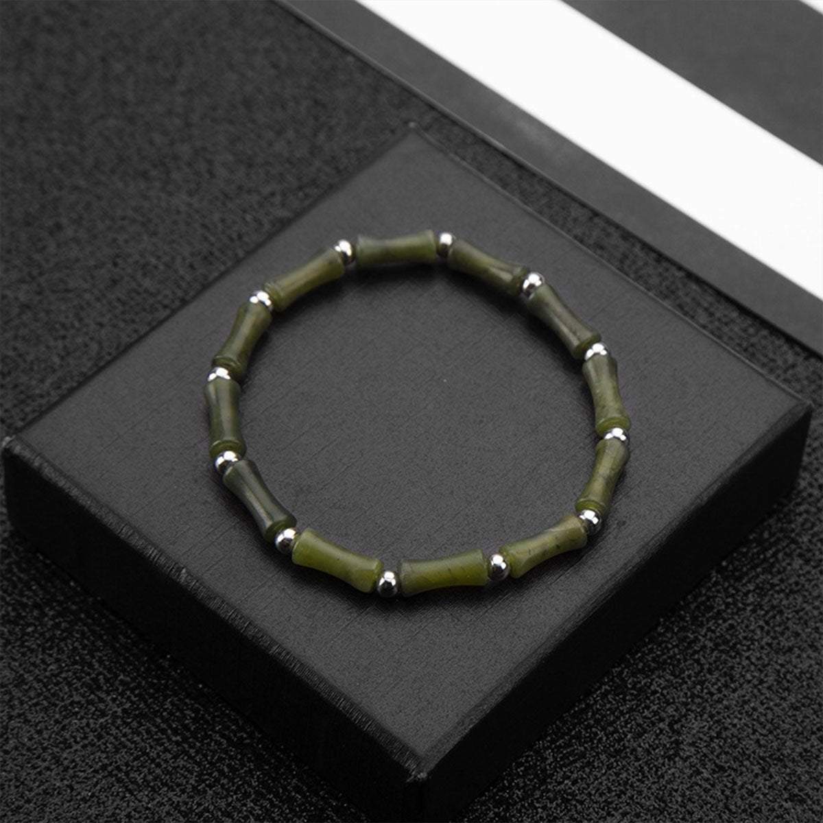 New Chinese Green Bamboo Splicing Bracelet Unique Handmade Jewelry Fashion