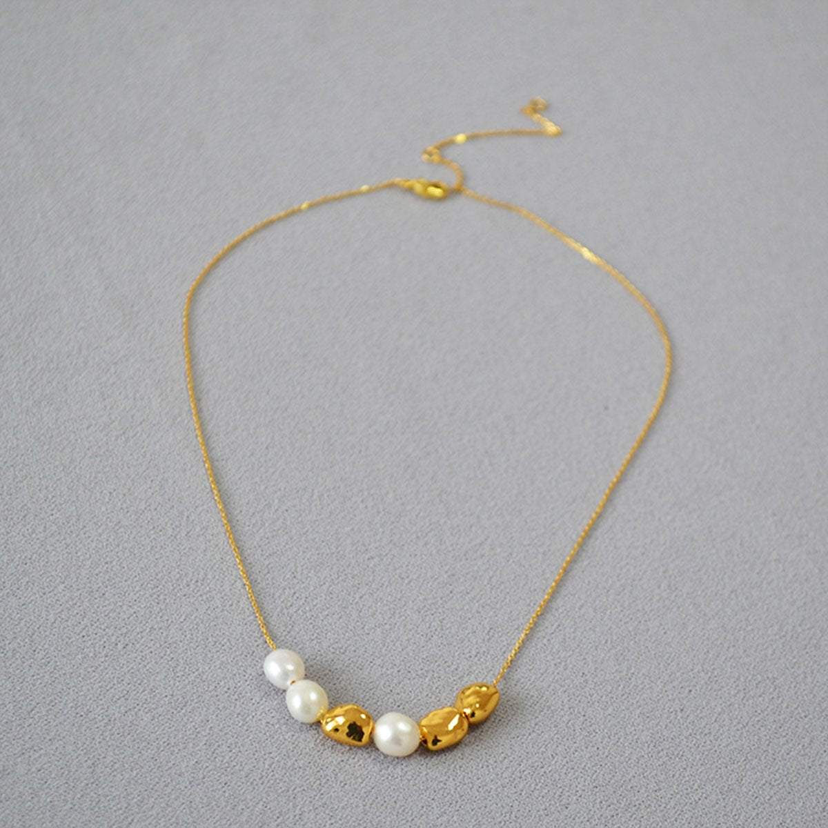 Simple Irregular Freshwater Pearl Necklace and Bracelet Set Elegant Women