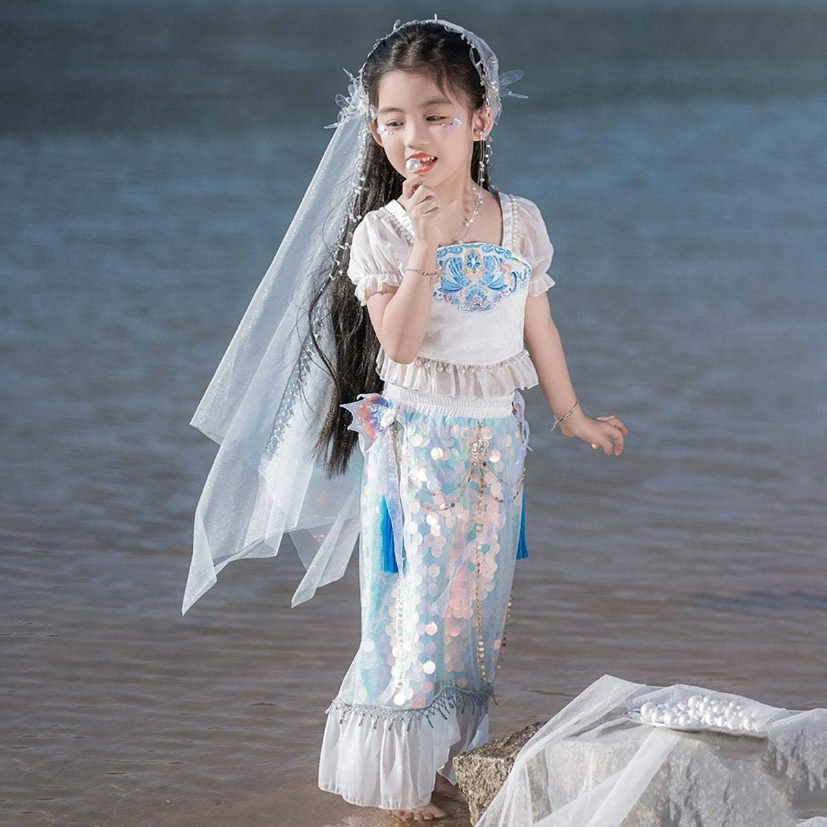 Summer Soft Embroidery Hanfu deals Kids Dress