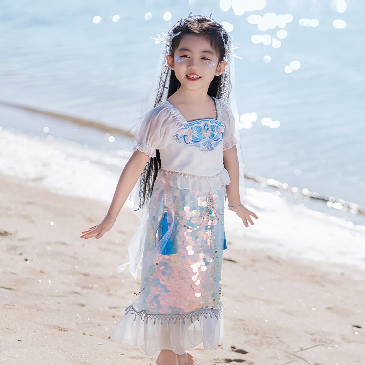 Summer Princess Hanfu Dress for Girls Cute Toddler Chinese Traditional Outfit
