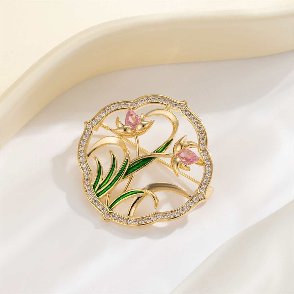 Gold Flower Brooch