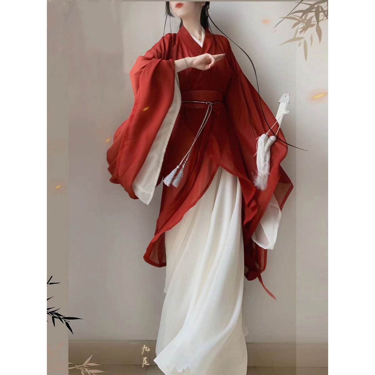 Hanfu Wei Jin Style Big Sleeve Collar Shaped Dress