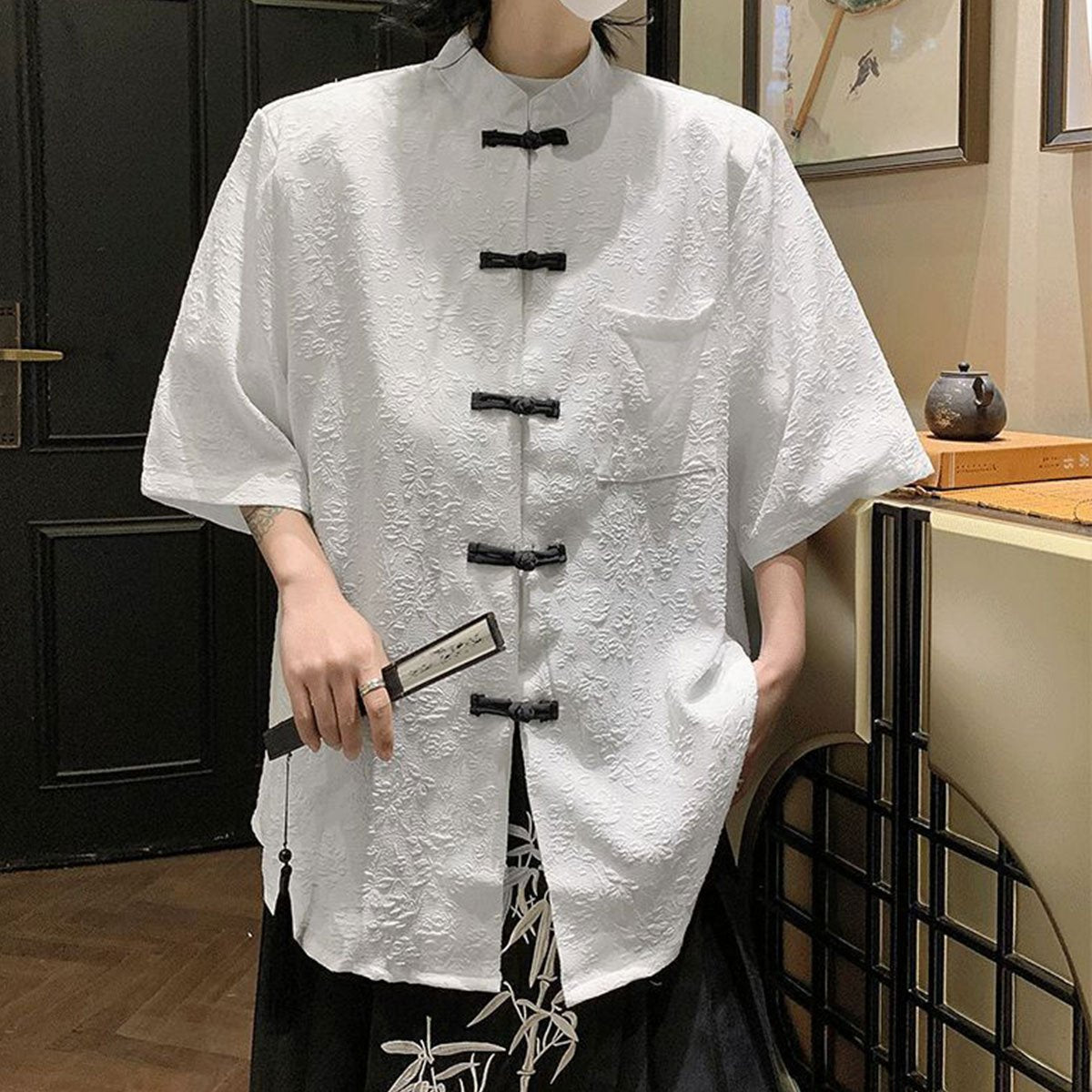 Men's Summer New Chinese Style National Style Short Sleeve Shirt