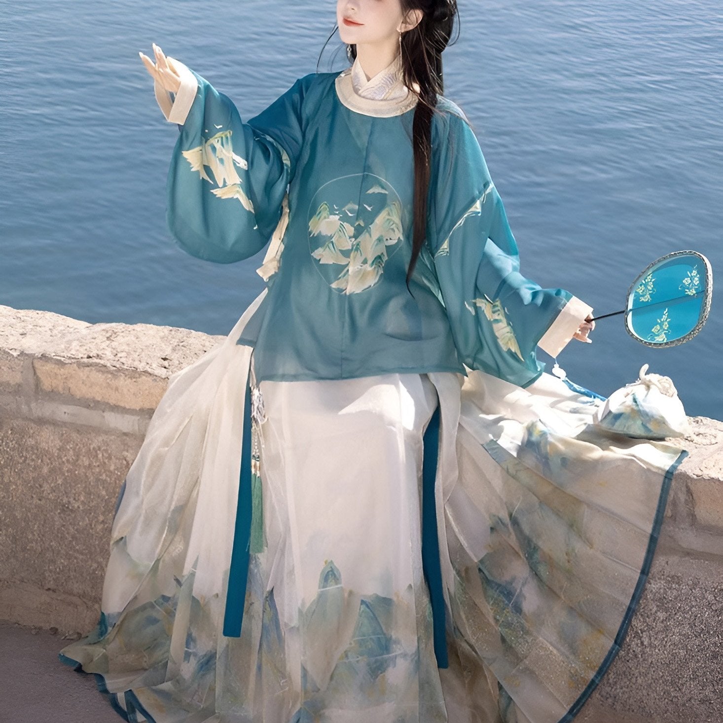 ‘Azure Mountain Whisper’Ming Style Chinese Hanfu