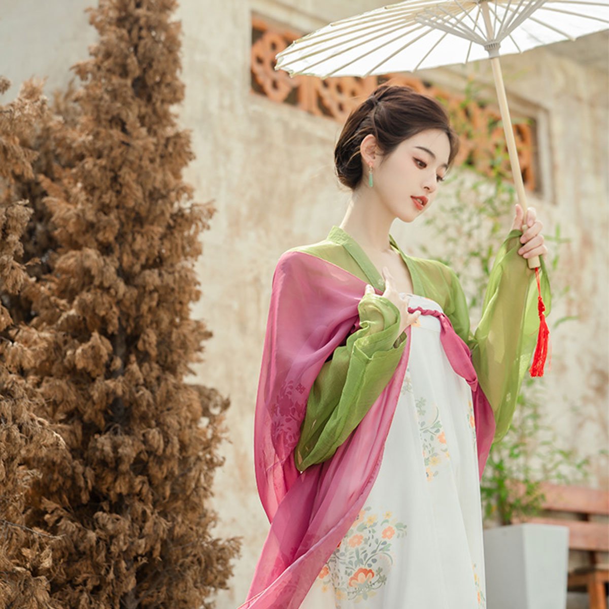 New Chinese Tang Style Hanfu Elements Daily Chest-length Dress Tea Clothing Two-piece Set