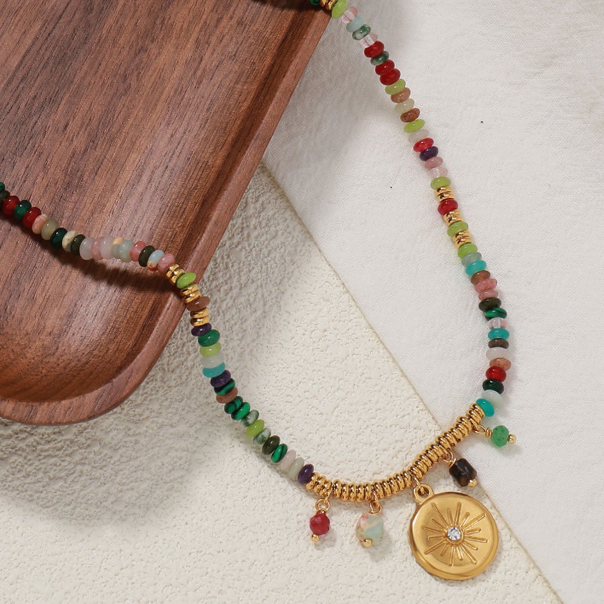 Vintage Ethnic Style Colourful Beaded Necklace Fashion Jewelry for Women Gift
