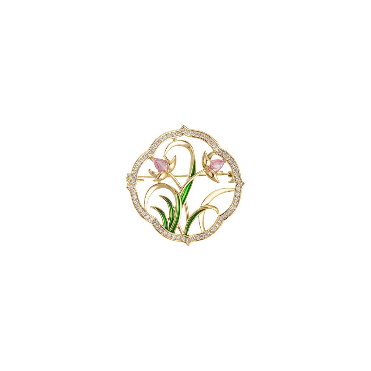 Gold Flower Brooch