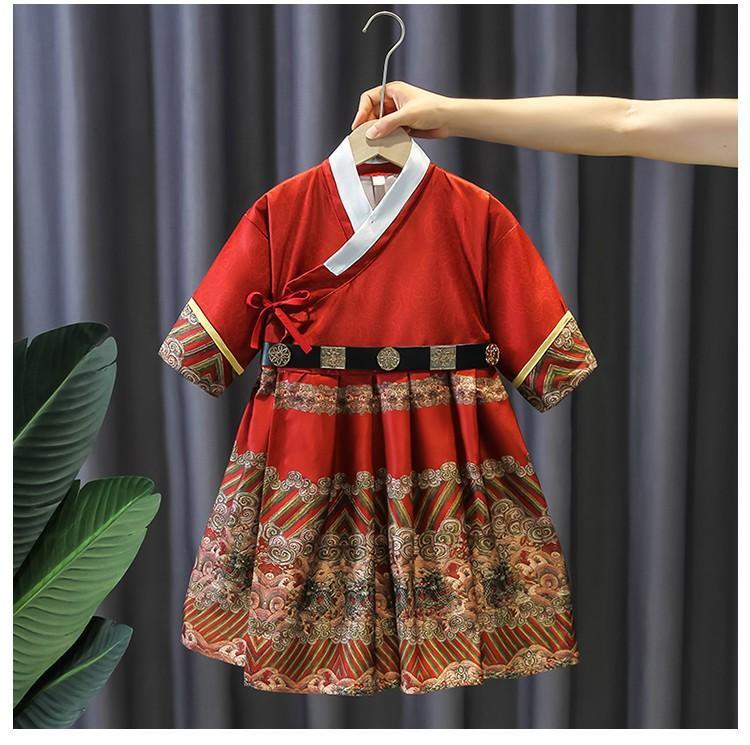Kids Festive Traditional Chinese New Year Outfit Hanfu