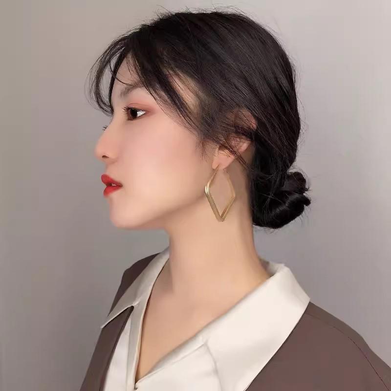 女士时尚 925 纯银大号环形耳环