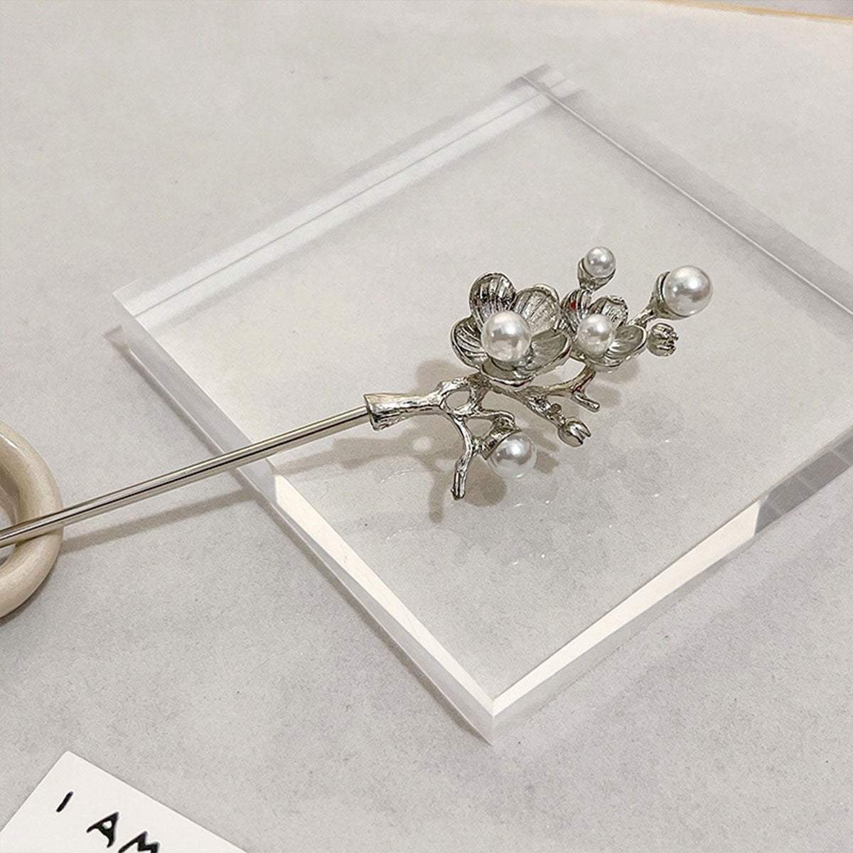 New Chinese Style Hanfu Headdress Imitation Pearl Plum Fringe Hairpin