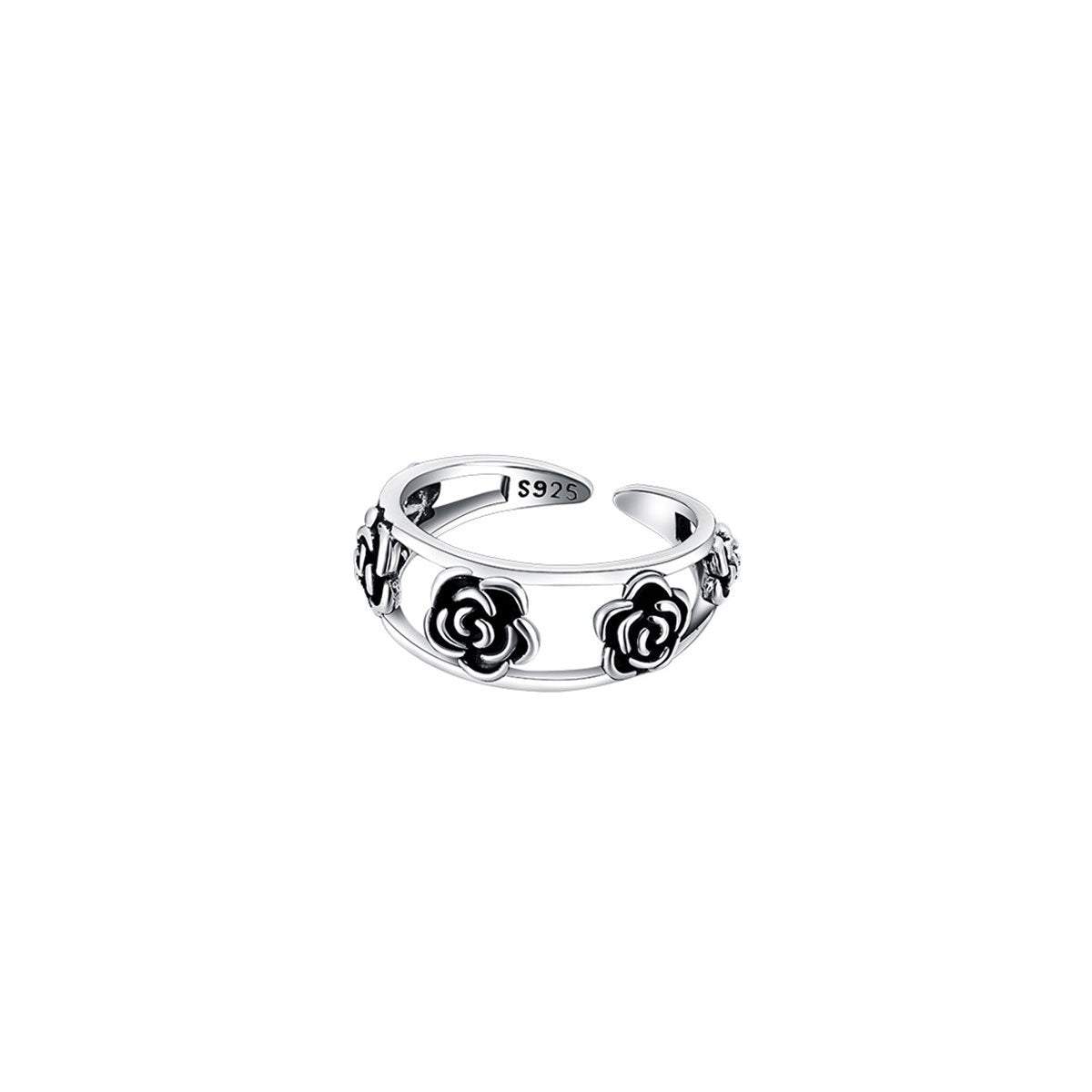Vintage Rose Open Ring Adjustable Fashion Jewelry Women Girls Party Wear