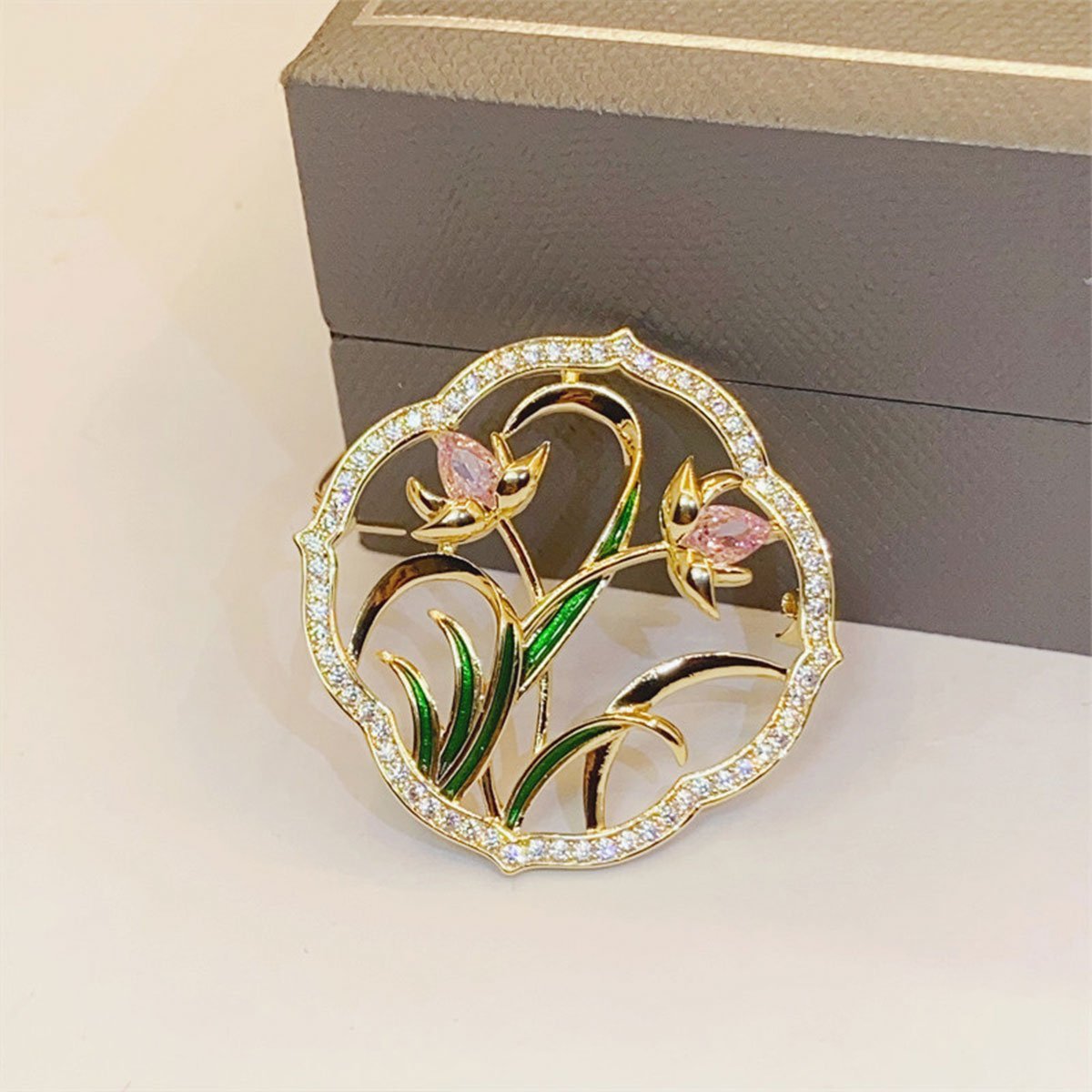 Gold Flower Brooch