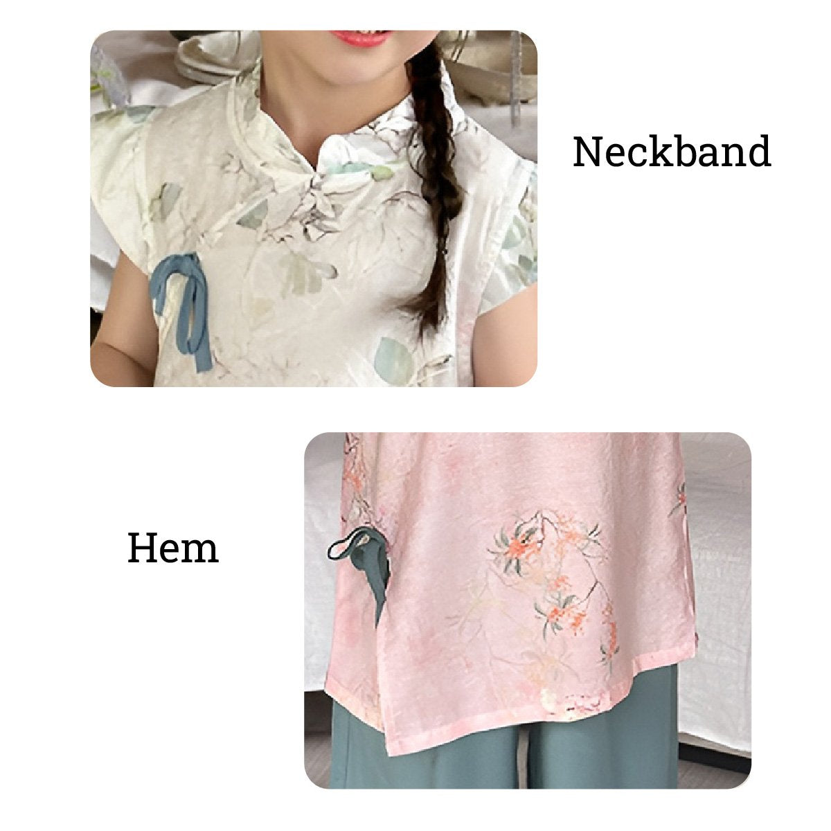 Girls' Embroidered Floral Hanfu Set - Chinese Outfit |