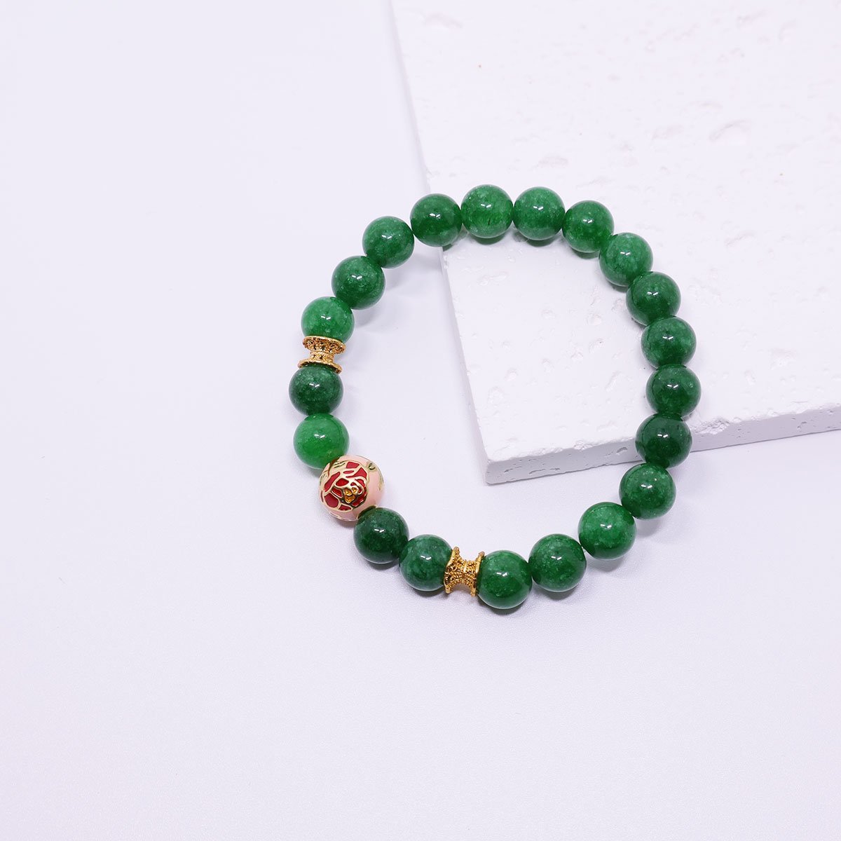 Green Natural Stone Beaded Bracelet Beauty Handmade Women Simple Healing Reiki