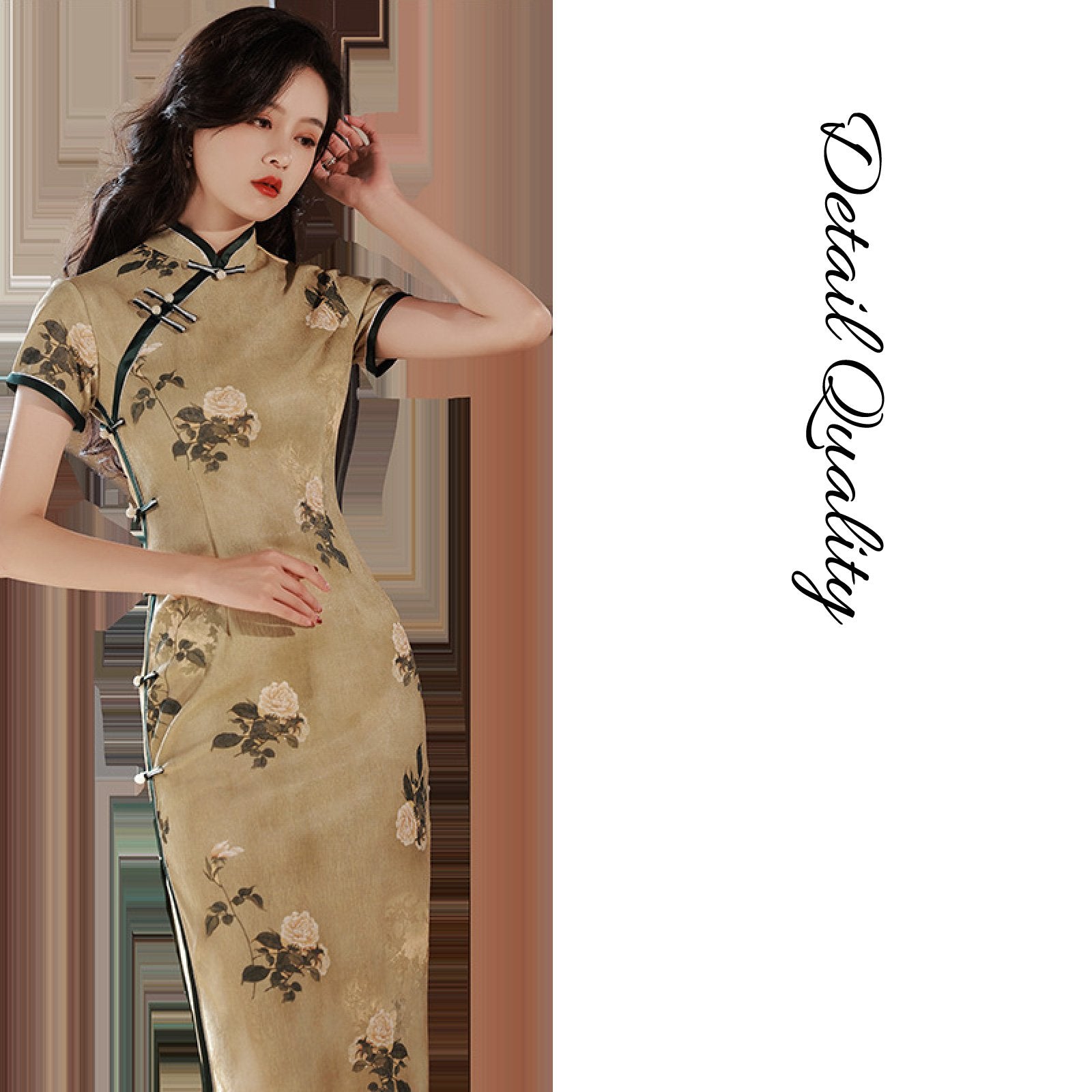 Yellow Wedding Cheongsam-Modern Jacquard Qipao