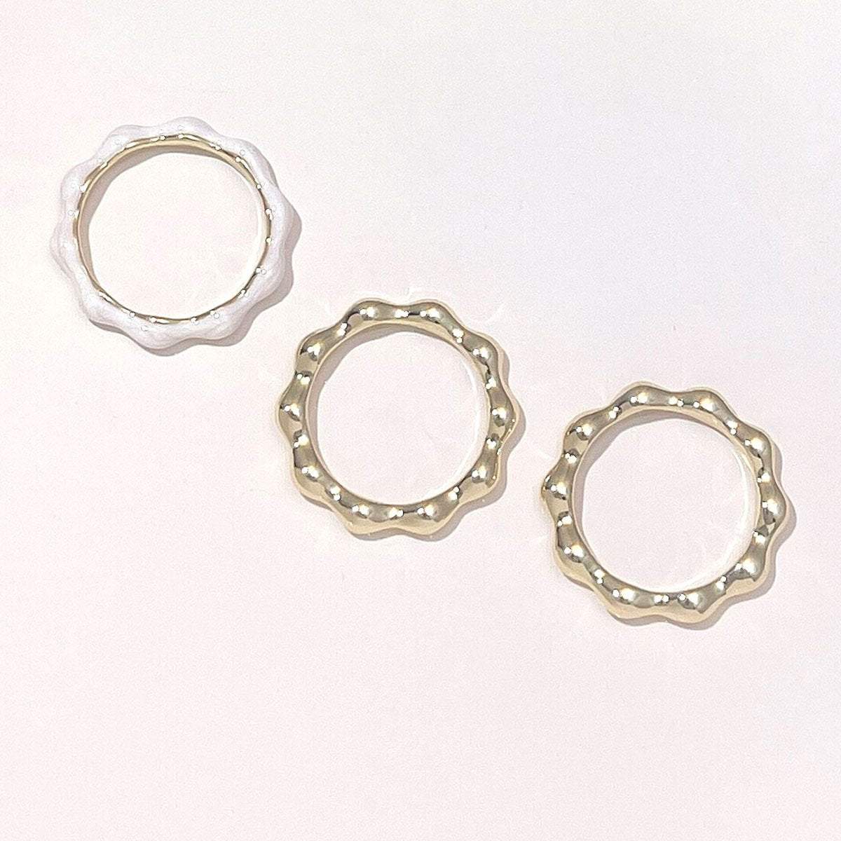 Painted Oil Round Irregular Simple Three-piece Ring