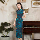 Elegant Floral Cheongsam Dress For Women With Traditional Chinese Style