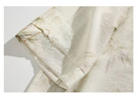 Men's Traditional Linen Shirt With Bamboo Pattern - Elegant & Comfortable