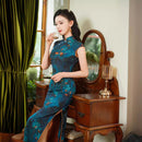 Elegant Floral Cheongsam Dress For Women With Traditional Chinese Style