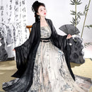 Weijin Black Bamboo Pattern Hanfu Dress Women’s Traditional Costume