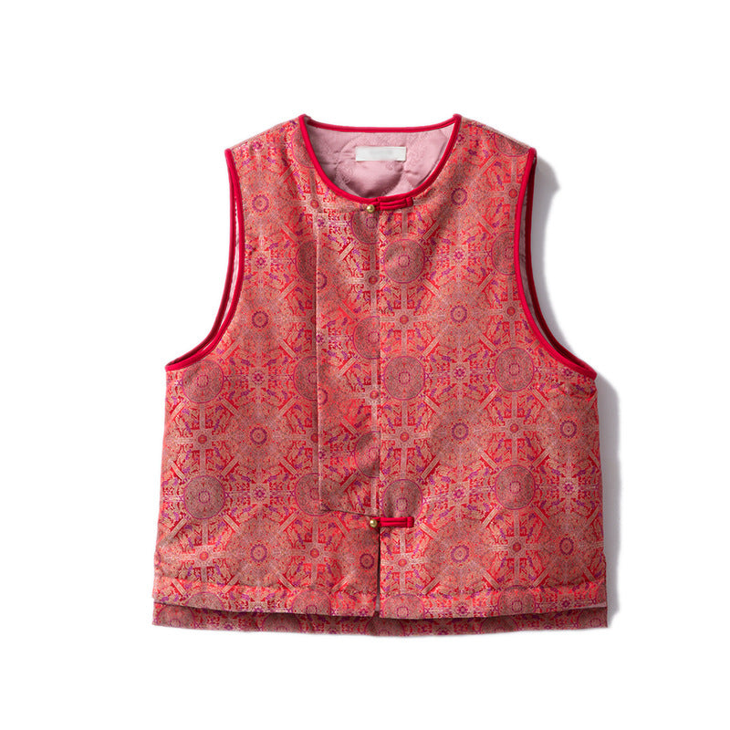 Silk Vest with Traditional Embroidery - Handcrafted in Rich Patterns