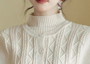 High-Waist Plaid Wool Skirt Set | Two Knit Tops Options