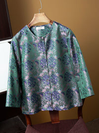 Silk Vest with Traditional Chinese Floral Patterns – Elegant Silk Brocade Waistcoat