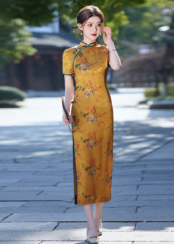 Elegant Vintage Slim Qipao | Double-Layer Mandarin