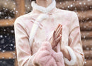 Winter Fur Collar Qipao | Long Thick Warm Elegant Dress