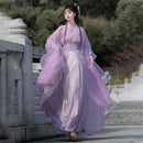 Traditional Hanfu Costume for Women – Elegant Floral Design with Yellow & Green Silk