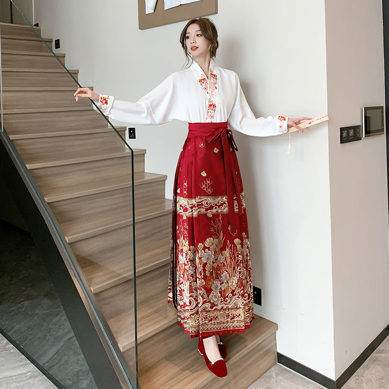 中国马面裙女长款汉服传统半身裙