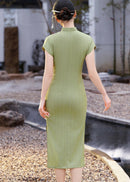 Vintage Elegant Green Qipao Spring Daily Wear for Mothers