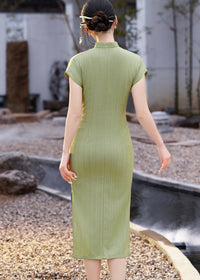 Vintage Elegant Green Qipao Spring Daily Wear for Mothers