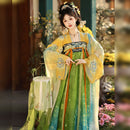 Vintage Chinese Hanfu Dress for Women, Floral Embroidery with Elegant Long Sleeves